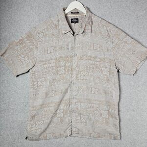 Quiksilver Waterman Shirt Hawaiian Tribal Print comfort Fit Button Down SHIRT XL